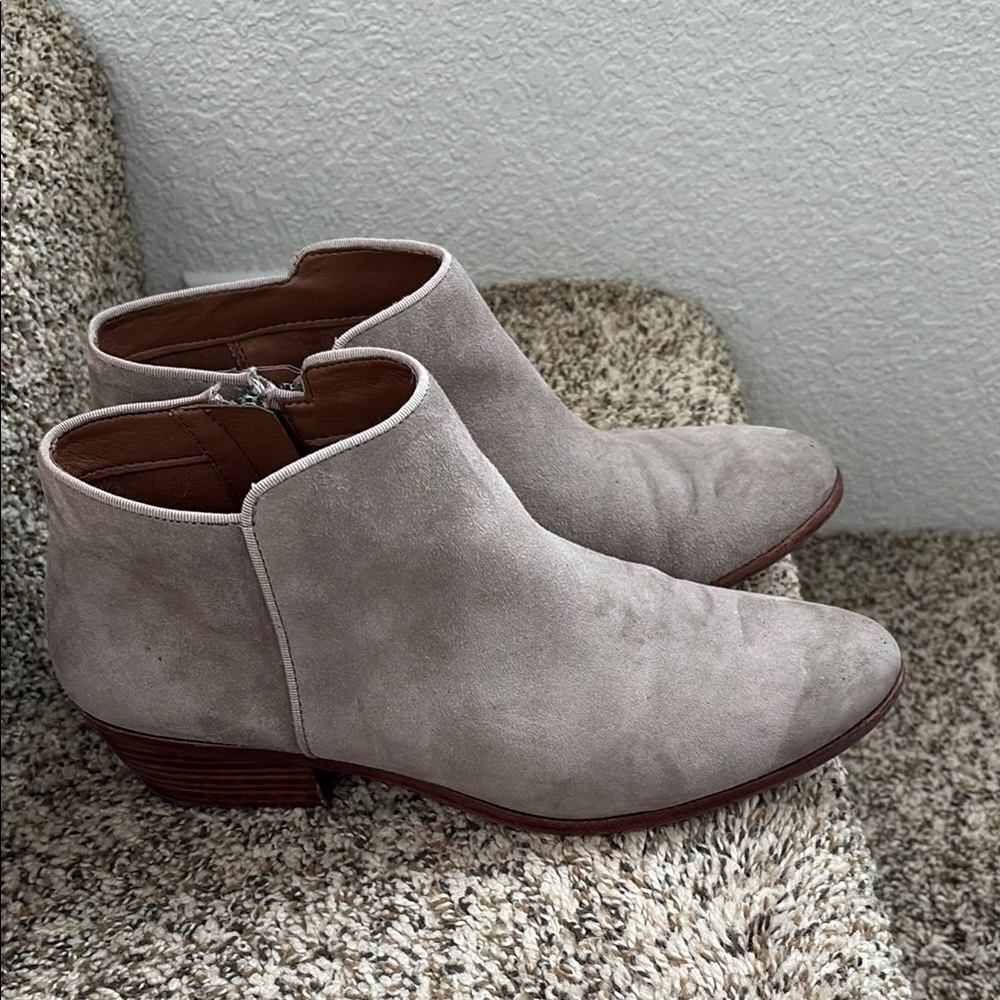Sam Edelman Taupe Suede Ankle Booties
